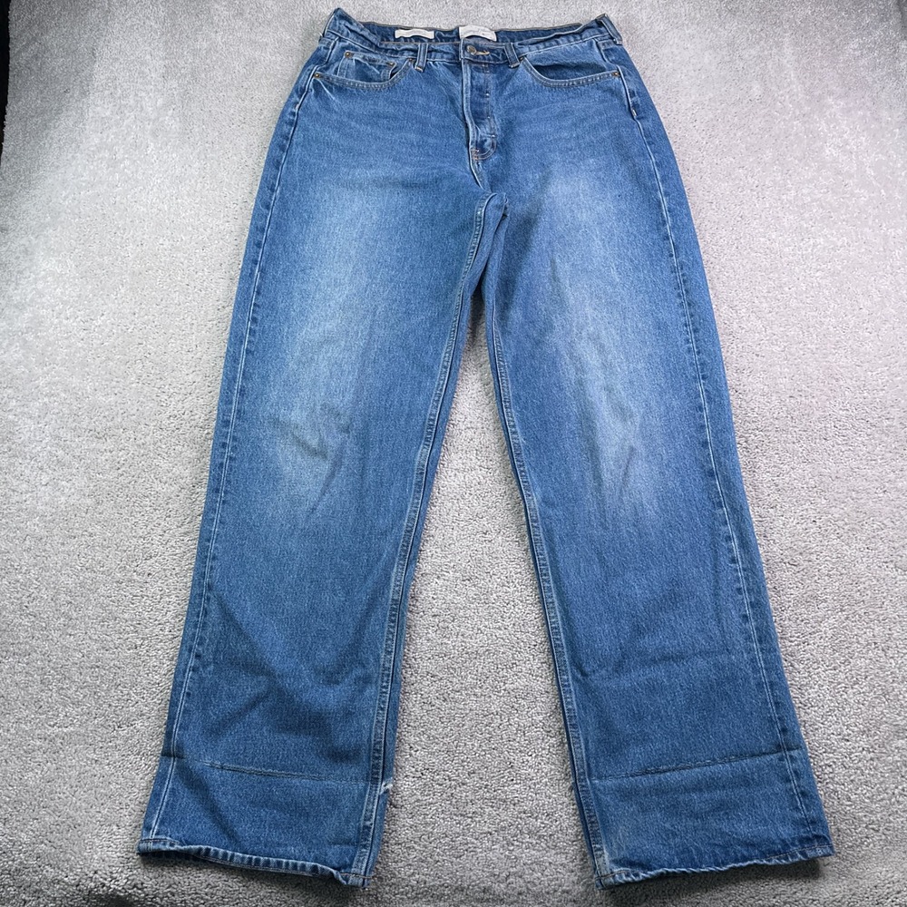 Universal Thread Jeans Womens 10 Blue Mid Rise 90s Baggy Button Fly Denim